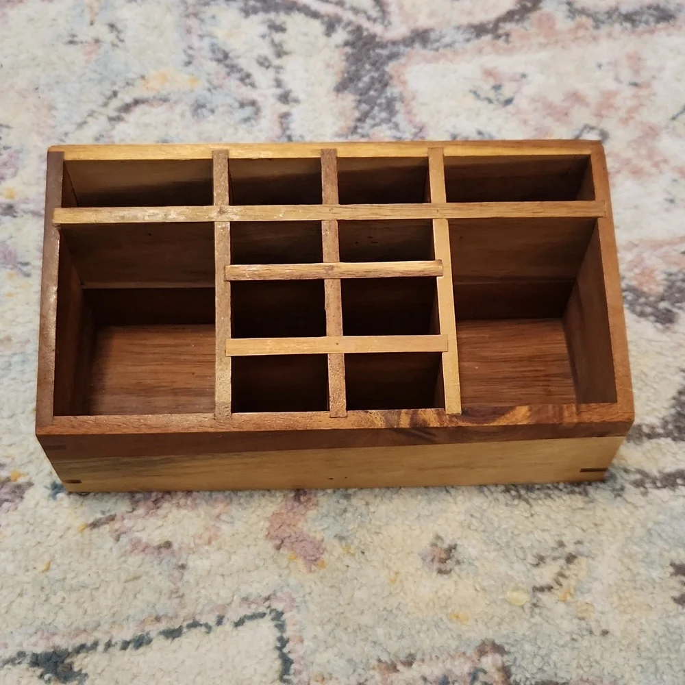 Wood makeup organizer